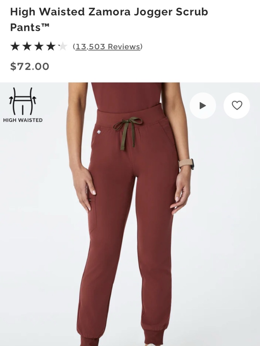 Figs High Waisted Zamora Jogger Scrub Pants - walnut , small/tall